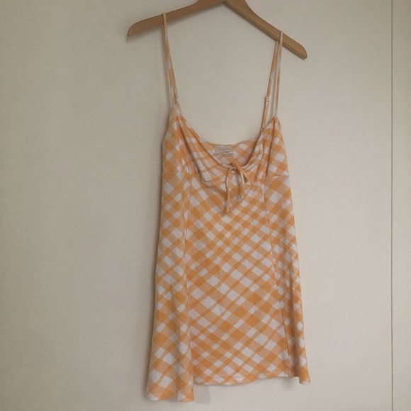 ▪️sold▪️tie front gingham dress urban outfitters yellow plaid - Picture 5 of 10